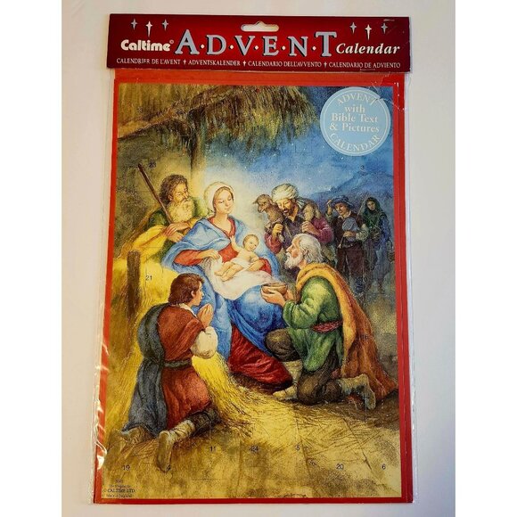 CalTime Advent Bible Text Calendar The Shepherd 24 Windows to Open - Picture 1 of 6